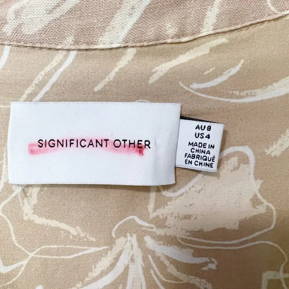 SIGNIFICANT OTHER Tamika Printed Linen-Blend‎ Wrap Dress size 4 - Picture 7 of 11